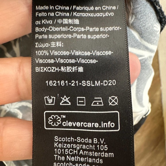 Scotch & Soda Floral Button Down Shirt Black Collared Long Sleeve Size XS - Picture 10 of 10